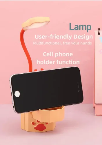 Vista 5 de Luz nocturna de lectura LED, bonita lámpara de escritorio kawaii, lámpara de escritorio plegable y bonita, lámparas de escritorio para oficina