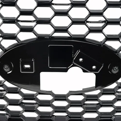 Vista 8 de Parrilla de parachoques delantera en forma de panal compatible con Ford F150 2018-2020 Agate Black, reemplazo para JL3Z8200SL