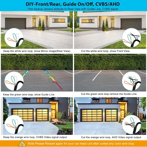 Vista 6 de Cámara de respaldo AHD 1080P cámara de visión trasera Startlight visión nocturna, gran angular, conector RCA de 4 pines, IP69 impermeable