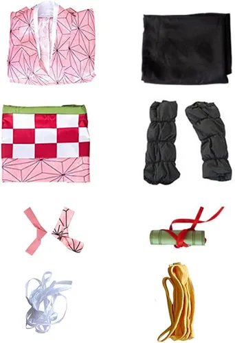 Vista 2 de Disfraz de cosplay de anime, conjunto completo con ropa de pelo y boquilla, dos estilos para mujer
