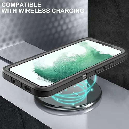 Vista 7 de Funda para Galaxy S22 Plus con protector de pantalla de TPU flexible [2 unidades], 3 en 1, cuerpo completo, a prueba de golpes, resistente a prueba