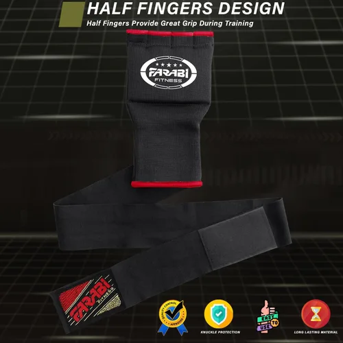 Vista 6 de Boxing Hand Wraps Gel Padded Inner Gloves Elastic for Men & Women Boxing Wraps with Quick 32 Inches Long Wrist Straps, for MMA, Muay Thai