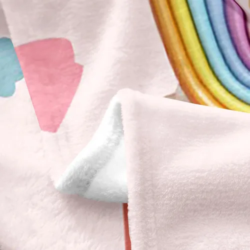 Vista 4 de Erosebridal Rainbow English Alphabet Fleece Throw Blanket 40"x50" - Ultra-Soft for Couch Sofa Bed,Cartoon Letters Flannel Blanket,Love Hearts Fuzzy
