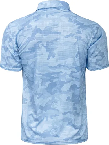 Vista 106 de TAPULCO Camisetas tipo polo de secado rápido para hombre, diseño de camuflaje, atléticas, ligeras, transpirables, casuales, para golf