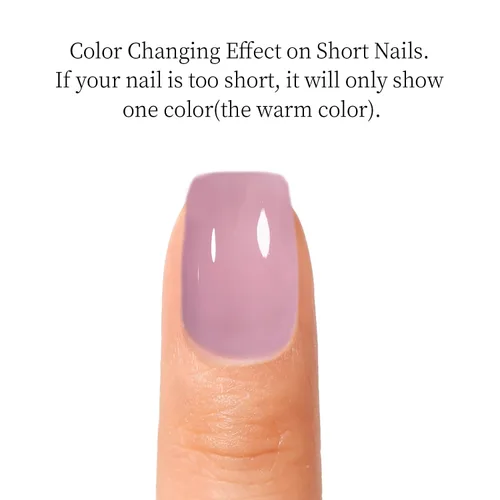 Vista 4 de MAYCHAO Esmalte de uñas en gel que cambia de color 1 unidad, 15 mililitros, gel de cambio de temperatura Indigo-Coral, esmalte de uñas que se quita