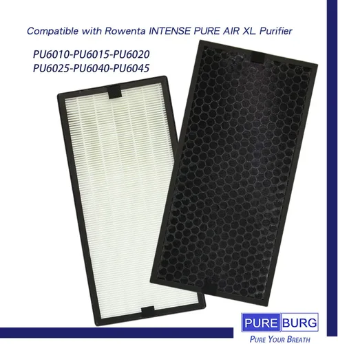 Vista 2 de PUREBURG Kit de filtros de repuesto compatible con piurificadores Rowenta Intense Pure AIR XL Air PU60XX Series PU6010 PU6015 PU6020 PU6025 PU6040