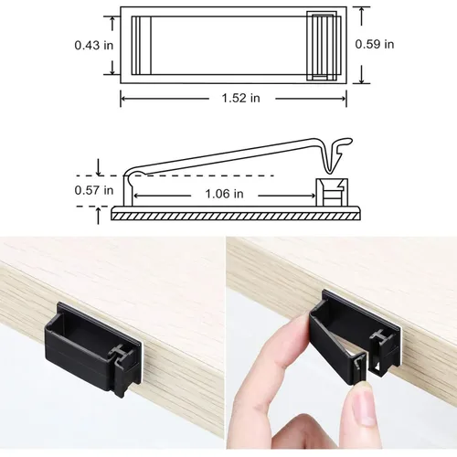 Vista 2 de 50 clips autoadhesivos para organizar cables, organizadores de cables, soportes para cables para PC, laptop, cable Ethernet, escritorio, oficina