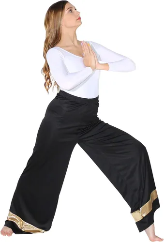 Vista 5 de Danzcue Pantalón palazzo de baile de alabanza para mujer