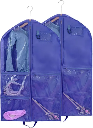 Vista 26 de Bolsa de ropa para disfraces de baile, bolsas de ropa de 40 pulgadas para bailarines para colgar ropa y almacenamiento de viajes, bolsas de recital