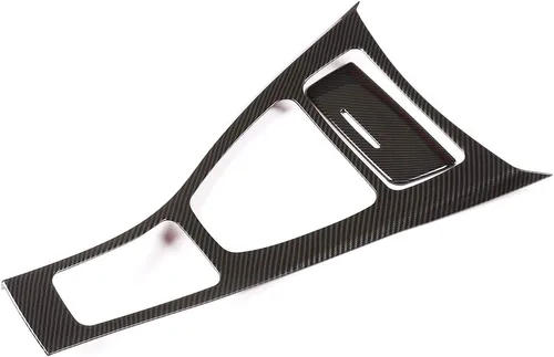 Vista 2 de Marco de cambio de engranajes de consola central de fibra de carbono ABS Accesorios para BMW E90 E92 2005-2012 Serie 3 conducción izquierda