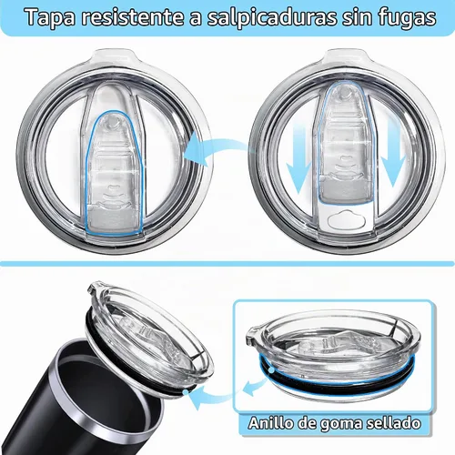 Vista 4 de Tapas de repuesto para vaso de 20 onzas, a prueba de derrames, resistentes a salpicaduras, para boca de taza de 3.25 pulgadas, compatibles con vasos