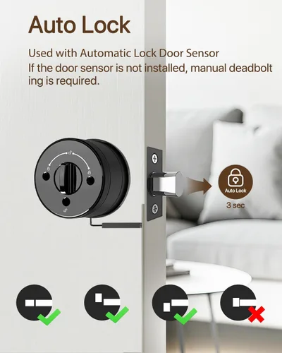 Vista 4 de Cerradura de perno electrónico de puerta, perilla de puerta sin llave con teclado, perilla de puerta digital inteligente, auto-bloqueo, 100 códigos