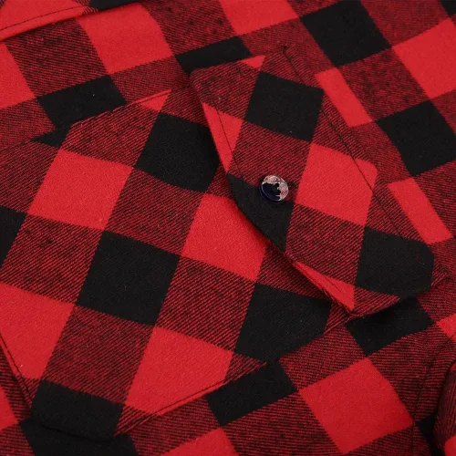 Vista 5 de Camisa de franela a cuadros para hombre, ajuste regular, manga larga, casual, con botones