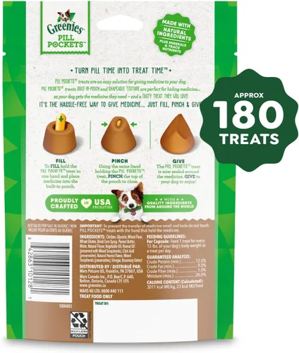 Vista 2 de Greenies Pill Pockets con dulces de mantequilla de maní real para perros