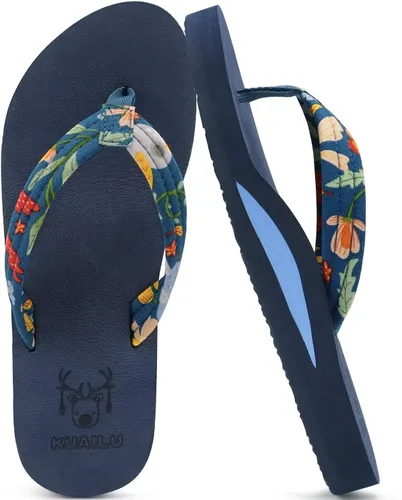 Vista 11 de KuaiLu Chanclas con soporte de arco para mujer, cómodas, ligeras, suaves, acolchadas, para yoga, sandalias para caminar