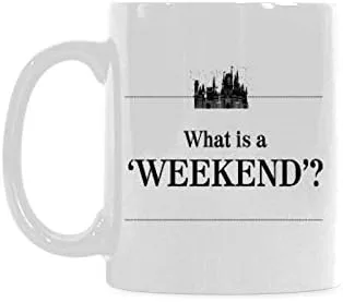 Vista 2 de Top Funny What Is A Weekend - Taza de café o taza de té, tazas de material de cerámica, color blanco, 11 onzas