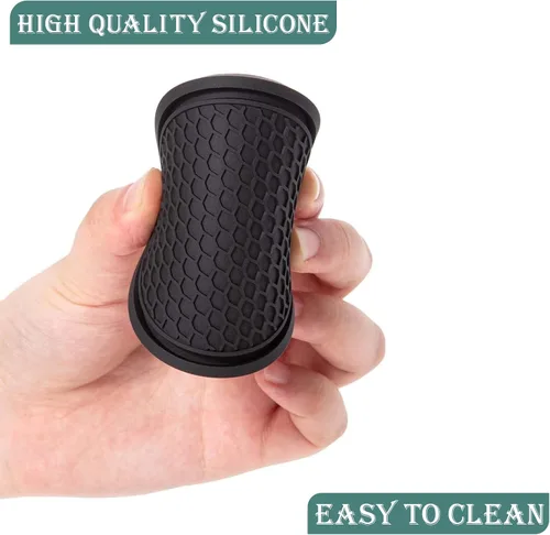 Vista 4 de Posavasos para portavasos de coche [paquete de 4], tapetes de silicona de 2.77 pulgadas antideslizantes universales para portavasos de coche, Negro