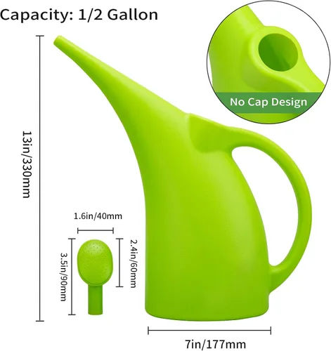 Vista 5 de MyLifeUNIT Regadera para plantas de interior, regadera con cabezal de ducha, 1/2 galón (verde)