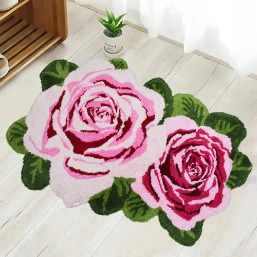 Vista 37 de USTIDE Tapete de baño de rosa esponjoso de 23.6 x 35.4 pulgadas, tapete de baño antideslizante para baño, cocina, sala de estar o dormitorio
