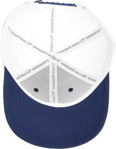 Vista 3 de vineyard vines Gorro de camionero Whale Dot Performance para hombre, azul (Blue Blazer)