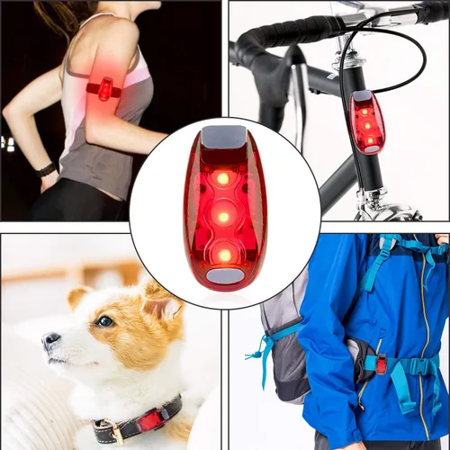 Vista 7 de 12 Pack Led Safety Light, Safety Light, High Visibility Strobe Running Lights Used for Bicycle, Walking Etc. Clip-On Running Lights Clip to Clothes