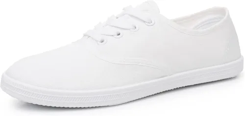 Vista 23 de VenusCelia - Tenis de lona con agujetas Rainbow para mujer Negro (Allblack)