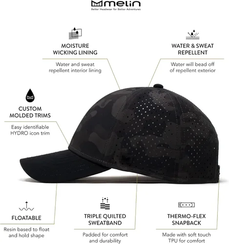 Vista 2 de melin A-Game Hydro gorra de béisbol resistente al agua para hombres y mujeres