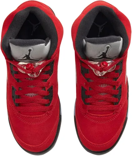Vista 4 de Nike Air Jordan 5 Retro (GS) - Tenis unisex, para niños, color rojo universitarionegro-blanco, 5 años, BlancoGris Neutro-Partículas Gr