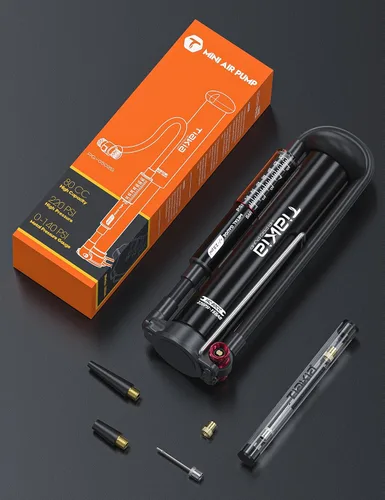 Vista 7 de Bomba de Bicicleta Tiakia con Medidor, Bomba de Bicicleta de Alta Presión, Bomba de Aire Manual Portátil de Alto Volumen Compatible con Válvulas
