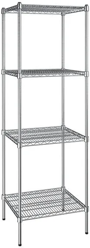 Vista 180 de Kit de 4 estantes de epoxi verde NSF de 21 x 72 pulgadas con postes de 86 pulgadas, estantería de almacenamiento resistente, kit de estantería