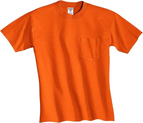 Vista 39 de Jerzees Camiseta pesada con cuello redondo y bolsillo en el pecho para hombre