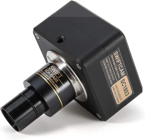 Vista 5 de Swift Cámara cam de 18 megapíxeles para microscopios, con lente de reducción, kit de calibración, adaptadores de tubo ocular y cable USB 3.0