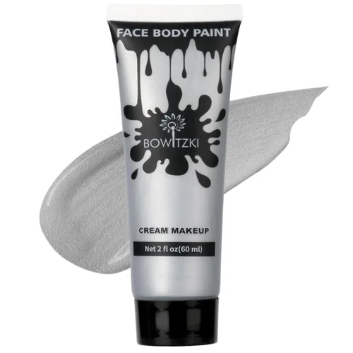 Vista 11 de Bowitzki Pintura facial y corporal de 2 onzas, maquillaje en crema, 2.0 fl oz, pintura facial a base de agua, efectos especiales para adultos, Negro