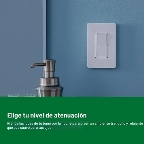 Vista 4 de Lutron Diva LED+ Interruptor de atenuación, atenuador de paleta, un solo polo/3 vías Almendra