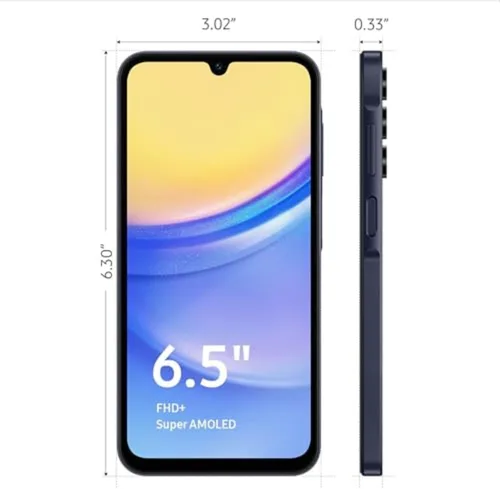 Vista 4 de Samsung Teléfono celular Galaxy A15 5G Serie A, teléfono inteligente Android desbloqueado de 128 GB, versión estadounidense, 2024, azul negro