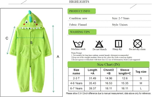 Vista 8 de LOLANTA Pijama suave de una pieza para niños y niñas, para regalo de cumpleaños
