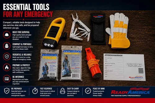 Vista 3 de Ready America 70185 kit de emergencia de gran calidad para 1 persona, mochila para 3 días