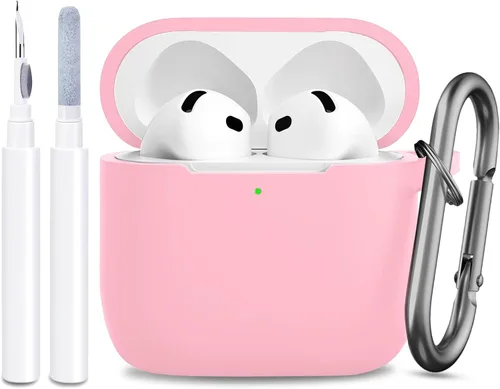 Vista 33 de Funda compatible con AirPods de 4ª generación, funda de silicona protectora suave con kit de limpieza, accesorios para Apple AirPods 4 Gen 2024, LED
