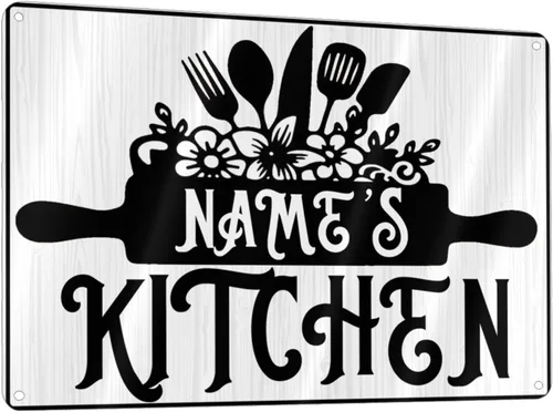 Vista 31 de Letreros de cocina personalizados con nombre personalizado, letrero de cocina condimentado con amor, letrero de cocina para decoración del hogar