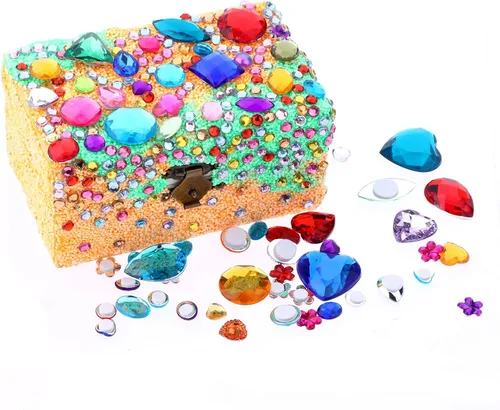 Vista 5 de RICHNESS 110 piezas Joyas Autoadhesivas para Manualidades Jumbo Bling Pegatinas de Gemas de Cristal Formas y Colores Surtidos Pegatinas de Strass