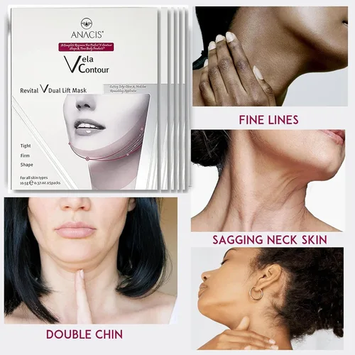 Vista 2 de Máscara facial – Jawline Lift Enhancer Face Reafirming Skin Tightening Skin Up Funciona para la línea V Máscara de cuello para mujeres y hombres