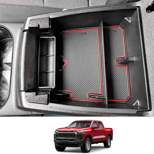 Vista 8 de CDEFG 2 piezas para 2025 2026 Chevy Colorado GMC Canyon Organizador de bandeja para consola central para 2023-2025 2026 Chevy Colorado GMC Canyon