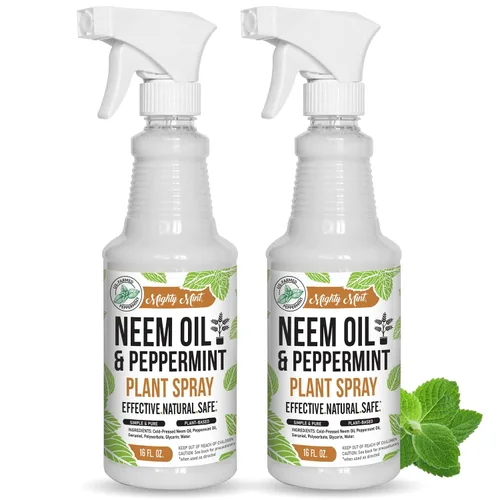 Vista 9 de Mighty Mint Spray nutritivo para plantas de aceite de neem y menta, brillo natural de hojas para uso en interiores y exteriores, fórmula a base