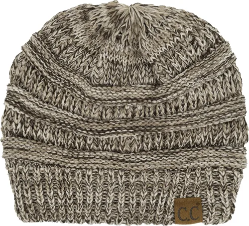 Vista 39 de C.C Exclusives Gorro de Punto de Cable - Gorros Gruesos, Suaves y Cálidos de Punto Grueso Chenille Teniente Mel Gris