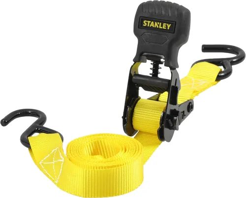 Vista 9 de STANLEY S10002-12 Correas de trinquete negras/amarillas de 1" X 12' - Carga de trabajo segura de 500 LBS / Fuerza de rotura de 1,500 LBS, paquete