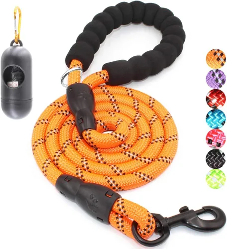 Vista 12 de BAAPET - Correa para perro de 2, 4, 5, 6 pies con mango acolchado cómodo y hilos altamente reflectantes para perros pequeños, medianos y grandes