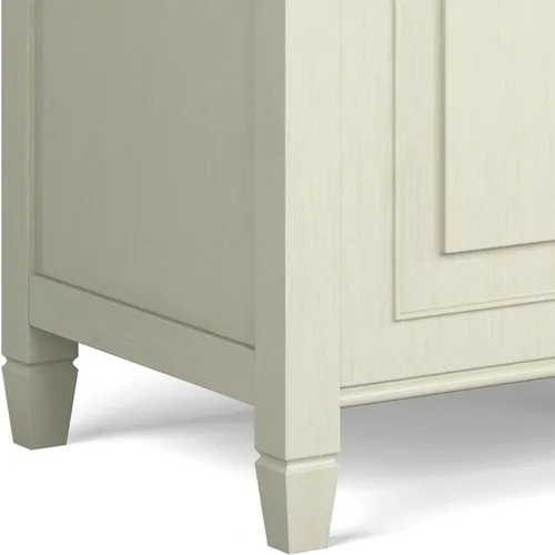 Vista 10 de SIMPLIHOME Connaught - Banco de baúl de madera maciza de 51 pulgadas de Blanco antiguo