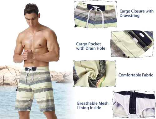 Vista 6 de Nonwe Pantalones cortos deportivos de secado rápido para hombre con forro