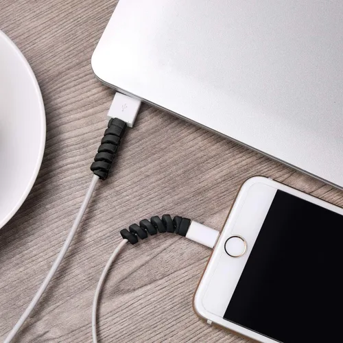 Vista 2 de Jetec 24 piezas protector de cable de carga, protector de cable flexible de silicona, protector de cable de mouse USB en espiral para auriculares