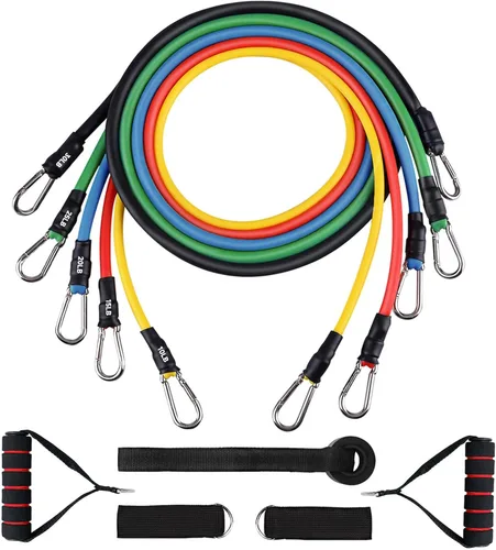 Vista 8 de Resistance Bands Set, Workout Bands with Handles, 5 Levels